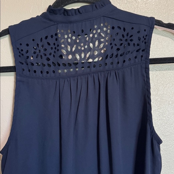 Anthropologie Maeve Midnight Blue Sleeveless Blouse - Picture 5 of 8